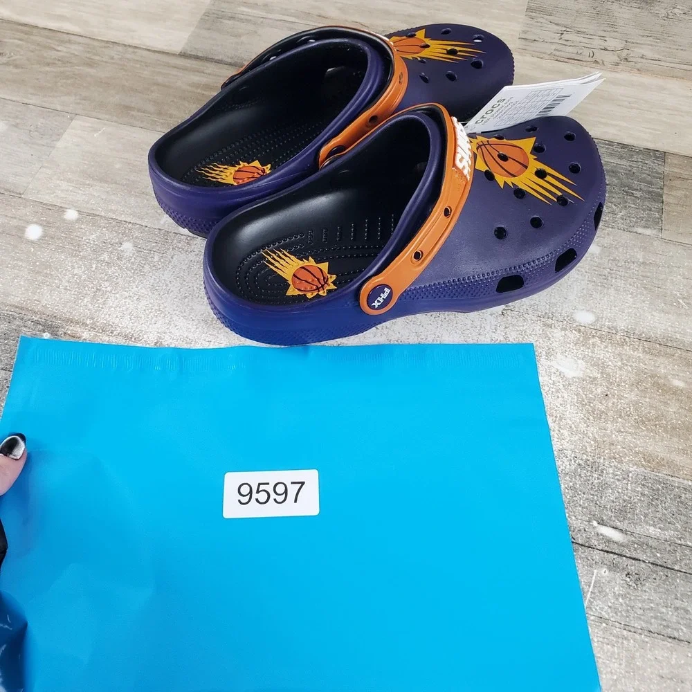 Crocs NBA Phoenix Suns Classic Womens Clogs Sz 9 Purple Rubber Slingback